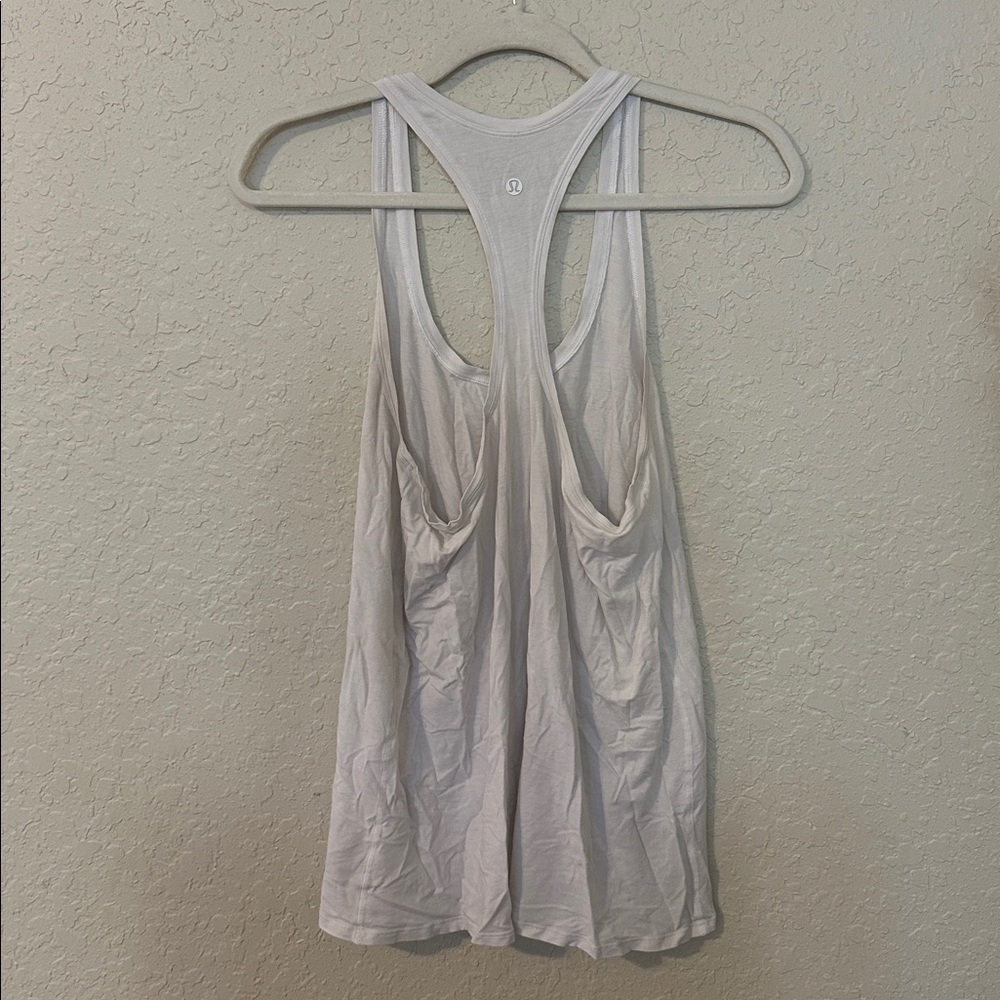 Lululemon White Racerback Tank Top a - Picture 2 of 3